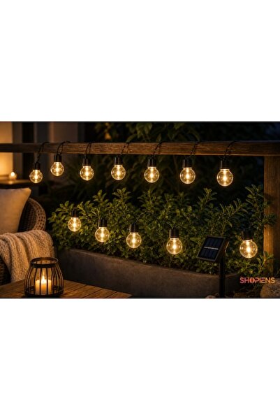 SHOPIENS Lumini Solare Decorative, 10 Bucăți pe Ghirlandă, 3.8m, Lumină Alb C...
