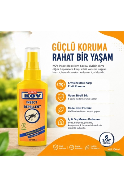 abnturk Sivrisinek Kovucu Vücut Losyonu Sprey 100 ml - 6 Saat Yüksek Etkili B...