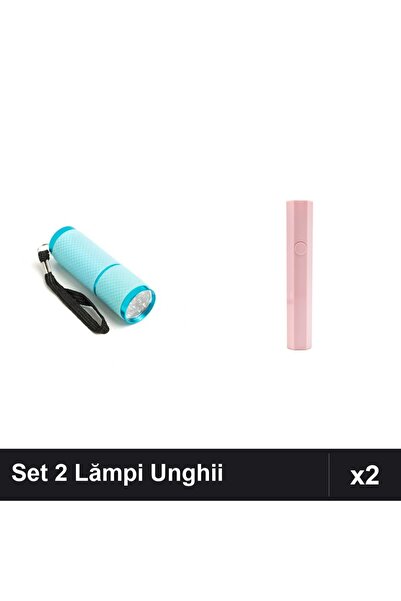 NAİLS Set 2 Lămpi UV/LED Unghii Mini Lanternă 9 Becuri & Hexagonală 3W