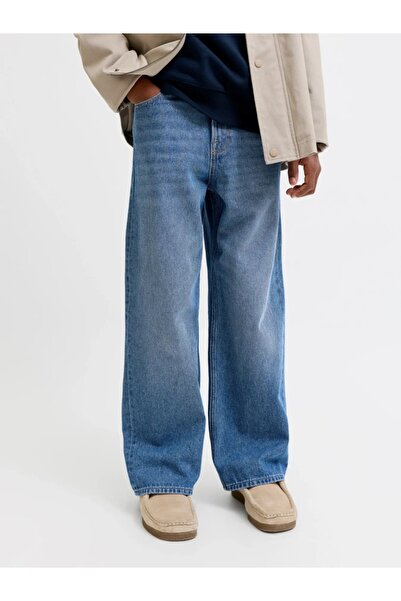 Jack & Jones Blugi pentru băieți, DAVE, cu talie înaltă și croială largă, Alb...