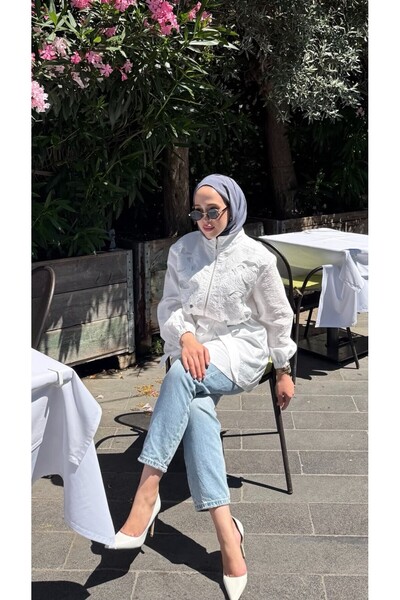 Jupe Kadın Kuşaklı Güpür Detaylı Kap 9305