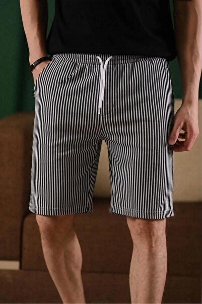 Oksit Ethan Striped Woven Slim Fit Lycra Men's Bermuda Shorts