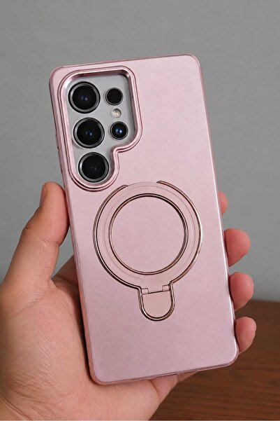 Case SAMSUNG S25 ULTRA Pembe Standlı Kılıf