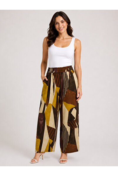Trendline Trendy Women's Discount Fabric Summer Pants with Elastic Waistband