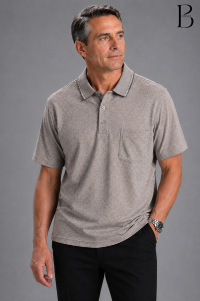 BURSPA Relaxed Fit Collared Pocketed Men's Dad Summer T-Shirt