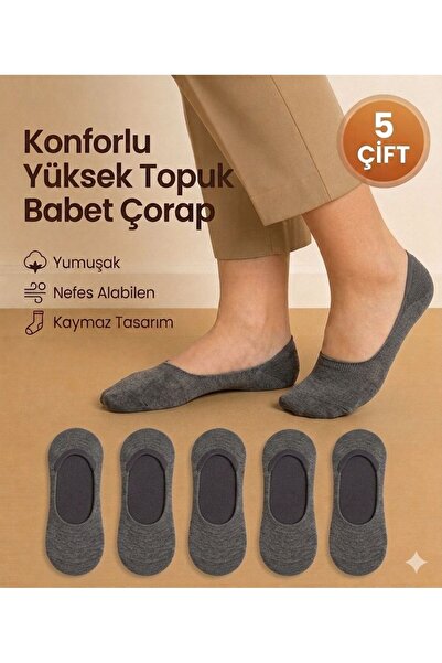 UZN SOCKS 5 Çift Erkek Babet Patik Pamuklu Çorap