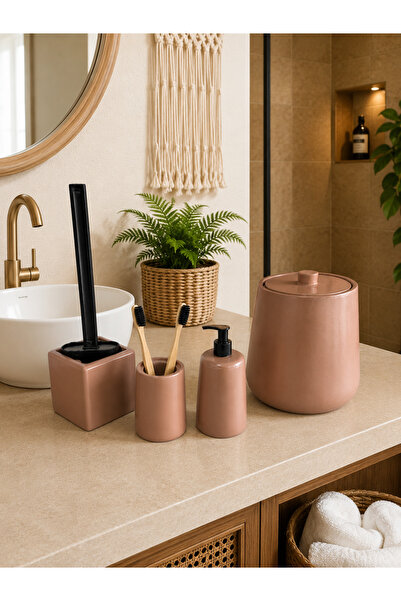 Zigzag Home Decorative 4-Piece Bohemian Style Bathroom Set: Trash Can, Toilet...