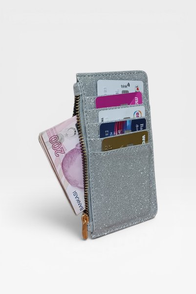 EG BAGS Luméa Gümüş Simli Kadın Kartlık