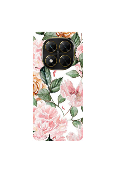 Other Xiaomi Poco X7 Pink rose and laves Transparent Silicone TPU Θήκη