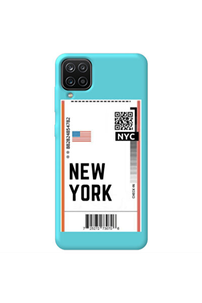 Other Samsung A12 New York NYC Turquoise Colored Silicone TPU Θήκη
