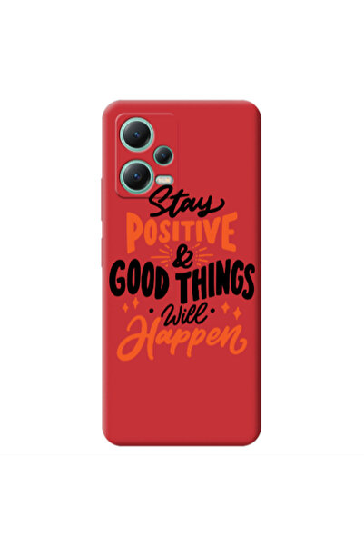 Other Xiaomi Redmi Note 12 Pro 5G Stay Positive Red Colored Silicone TPU Θήκη