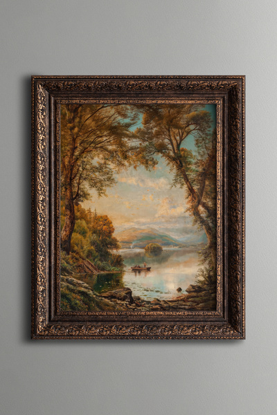 epiqart Sunset by the Lake – Vintage Patterned Painting – Thick Model