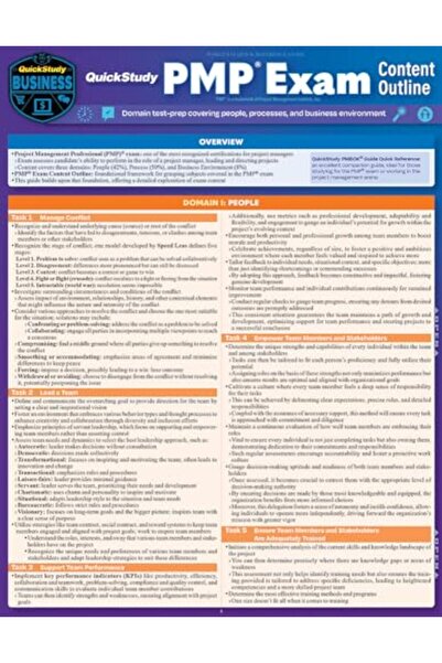 BarCharts Quickstudy Pmpr) Exam Content Outlline Domain Test Prep Laminated R...