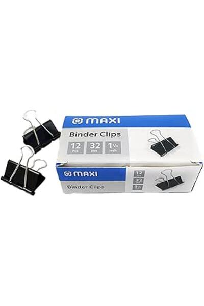 MAXİ Binder Clip 32 Mm Box Of 12 Pc Black