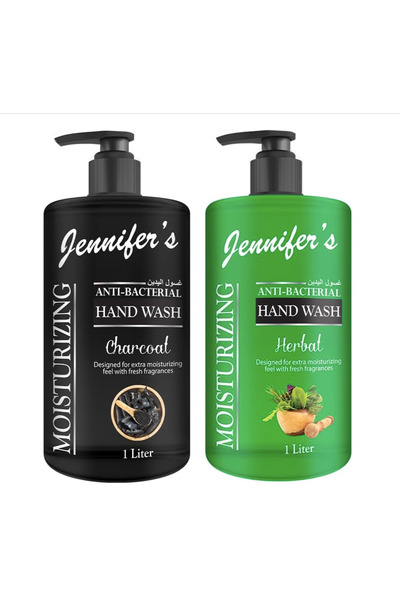 Jennifer's Herbal & Charcoal Anti-Bacterial Hand Wash 1 Liter (Pack of 2) - E...