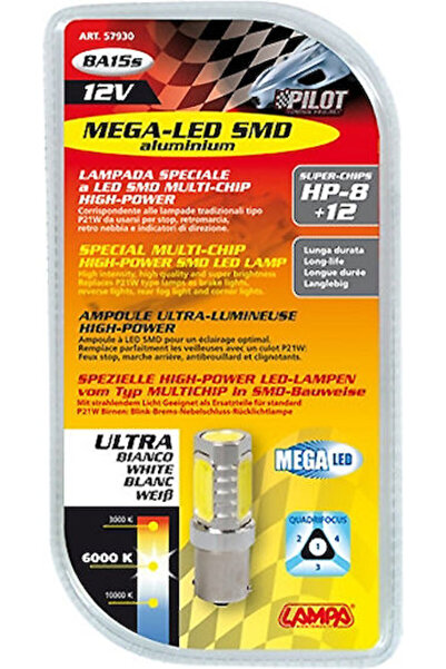 Lampa Λάμπες Αυτοκινήτου Mega-Led 20 P21W-BA15S-1156 LED 6000K Ψυχρό Λευκό 12...