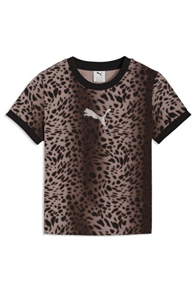 Puma Tricou de damă cu grafică Leo Luxe, împodobit cu strasuri, croială slim,...
