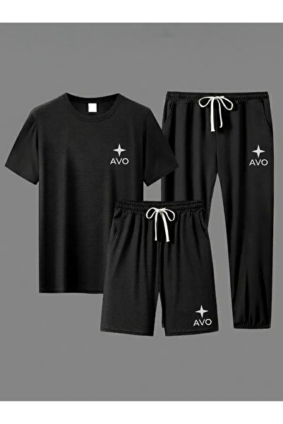 EFFRENATU Unisex 3-Piece Set – Avo Livo Printed T-Shirt, Shorts and Trackpant...