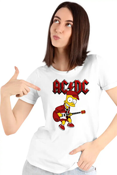OEM Γυναικείο μπλουζάκι ACDC The Simpsons Bart AC/DC Merch