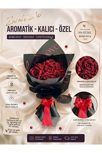 SİMLİ KIRMIZI GÜL BUKETİ
