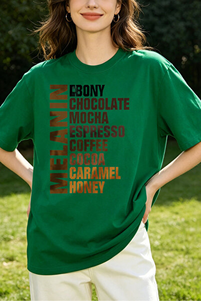 Fleck Womens T Shirts Melanin Coffee Inspired Graphic Print Oversized Casual ...