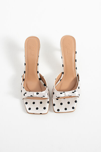 DUXAL SHOES Дамски чехли на ток Jacob на точки - Стилни сандали с панделка и ...