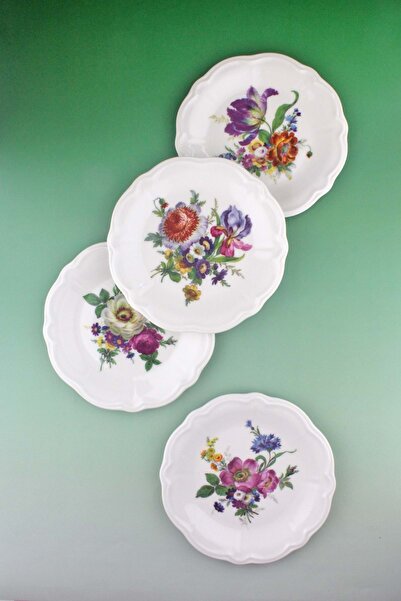 Bursa Porselen Dekor Bouquet 4-Piece Porcelain Cake Plate