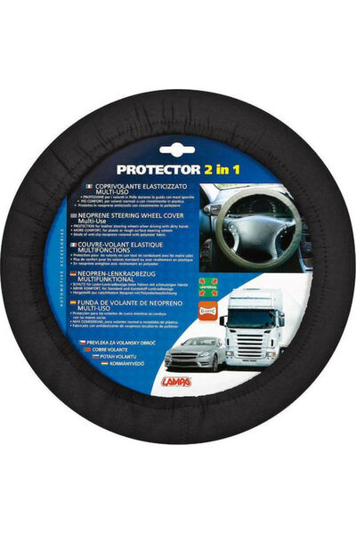 Lampa Car Steering Wheel Cover Protector 2in1 with Diameter 34-45cm Synthetic...