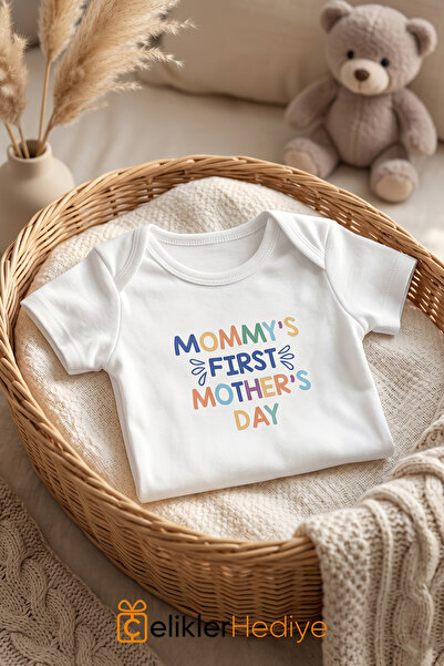 ÇELİKLER HEDİYE Mother's Day Printed Baby Bodysuit 100% Cotton Unisex Bodysuit