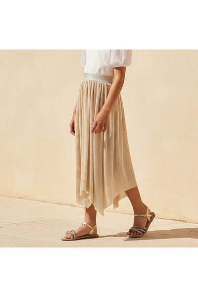 Juniors Skirt with Asymmetric Hem