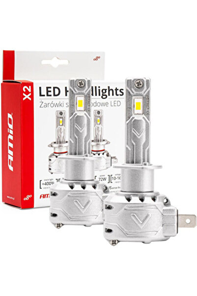 AMIO Lamps Car H1 Canbus LED 6500K Cold White 12V 72W 2pcs