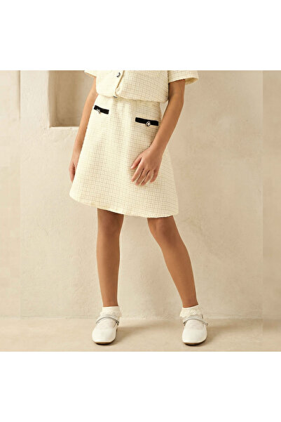 Juniors Knee Length Skirt with Zip Closure