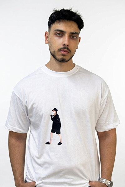 Anetos Jungkook Bts_1 Design Printed Oversize White T-Shirt