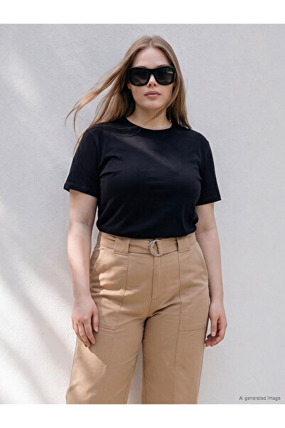 LC Waikiki Tricou pentru femei NEVAVM Plus Size, 100% bumbac, cu diferență de...