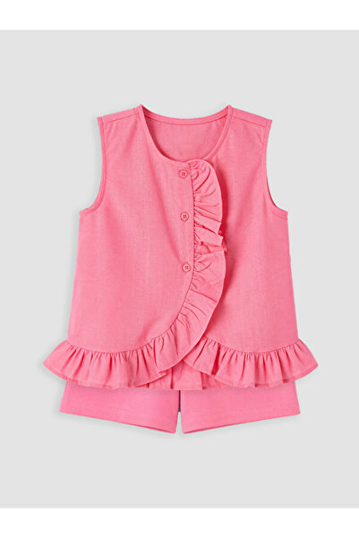 LC Waikiki Rmz Gi̇yi̇m Farkiyla Ruffle Detailed Girls' Set