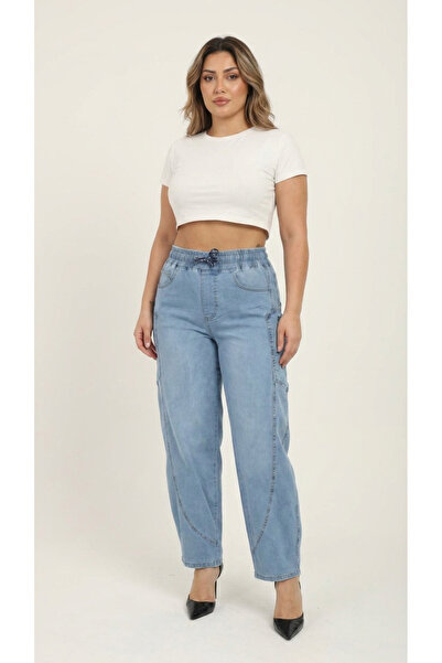 ZANESSİ FASHION Pantaloni de damă din denim Lycra, cu talie elastică, buzunar...