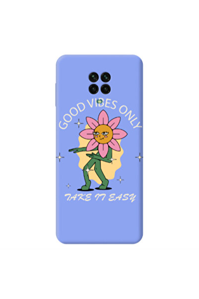 Other Xiaomi Redmi Note 9 Pro Good Vibes Only Light Purple Colored Silicone T...