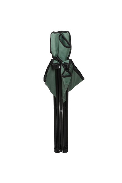 Generic Portable Foldable Camping Chair with Armrest Heavy Duty Steel Frame - Green
