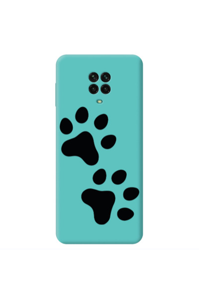 Other Xiaomi Redmi Note 9 Pro Paws Turquoise Colored Silicone TPU Θήκη