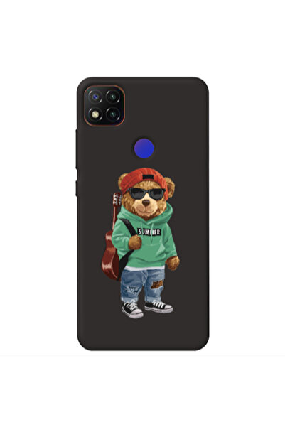 Other Xiaomi Redmi 9c Summer Tedy Black Colored Silicone TPU Θήκη