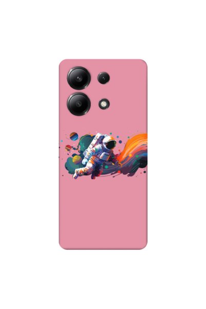 Other Xiaomi Redmi Note 13 4G Rainbow Space Pink Colored Silicone TPU Θήκη