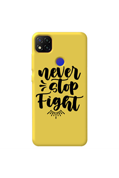 Other Xiaomi Redmi 9c Never stop fight Yellow Colored Silicone TPU Θήκη