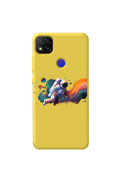 Other Xiaomi Redmi 9c Rainbow Space Yellow Colored Silicone TPU Θήκη