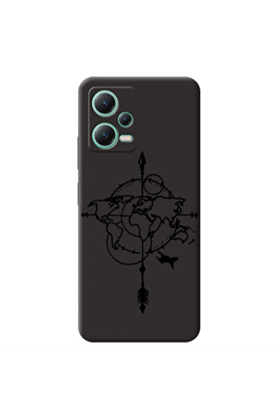 Other Xiaomi Redmi Note 12 Pro 5G Old Map Black Colored Silicone TPU Θήκη