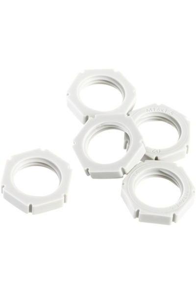 OEM Wiska M16 plastic hexagonal nuts for cable glands, pack of 5 pieces