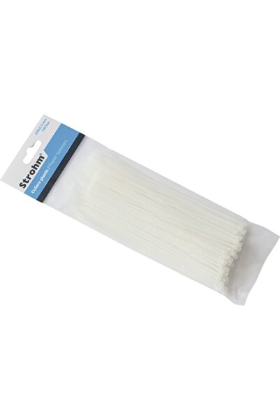 OEM Colier plastic/șoricei prindere Strohm 2,5x200 mm, pachet 100 bucăți, alb