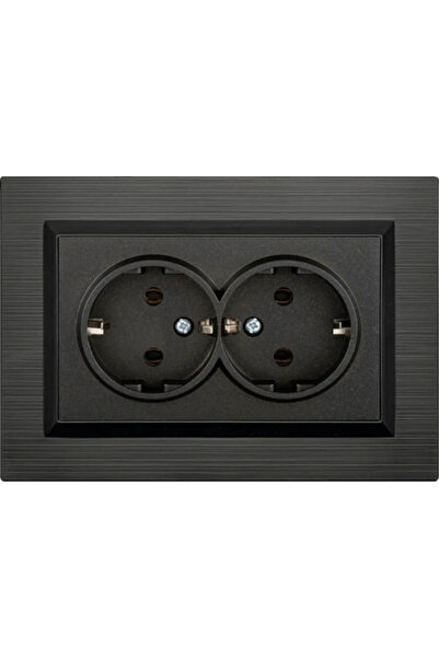 OEM Ovivo Quantum double socket with grounding, black