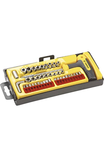 OEM Trusă chei tubulare & biți Topex 1/4", 41 piese, crom-vanadiu