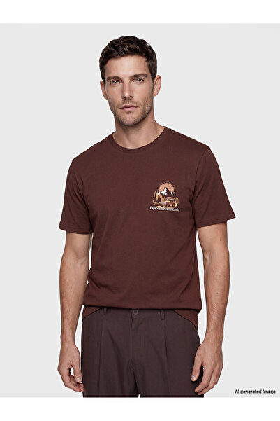 LC Waikiki Original Oval Collar Printed Men's T-Shirt