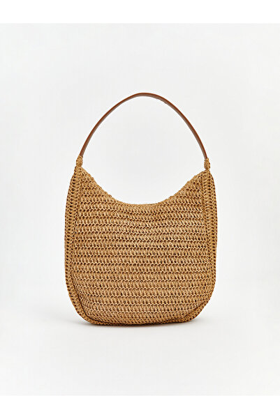 LC Waikiki Peak New Season Knitted Patterned Women's Beach Bag